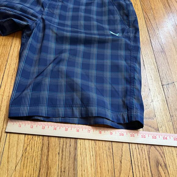 Puma Golf Short Mens 38 Blue Plaid Flat Front Performance - Picture 10 of 10